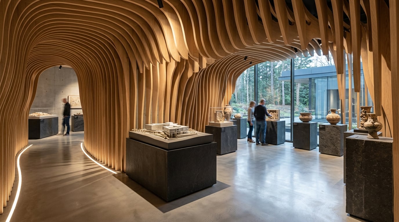 Trygve Studio — Sculptural Timber Exhibition Pavilion