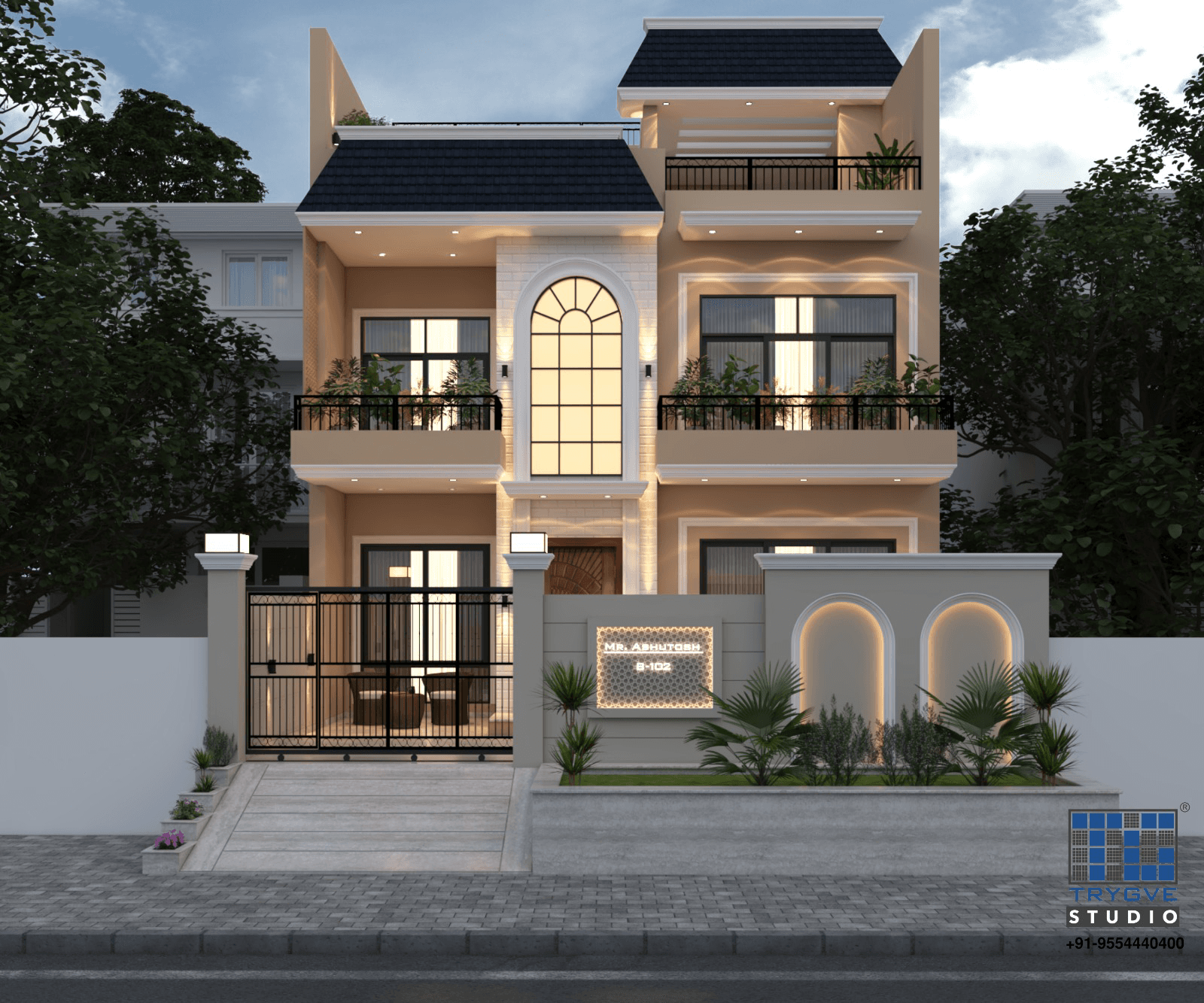 Minimal white residence